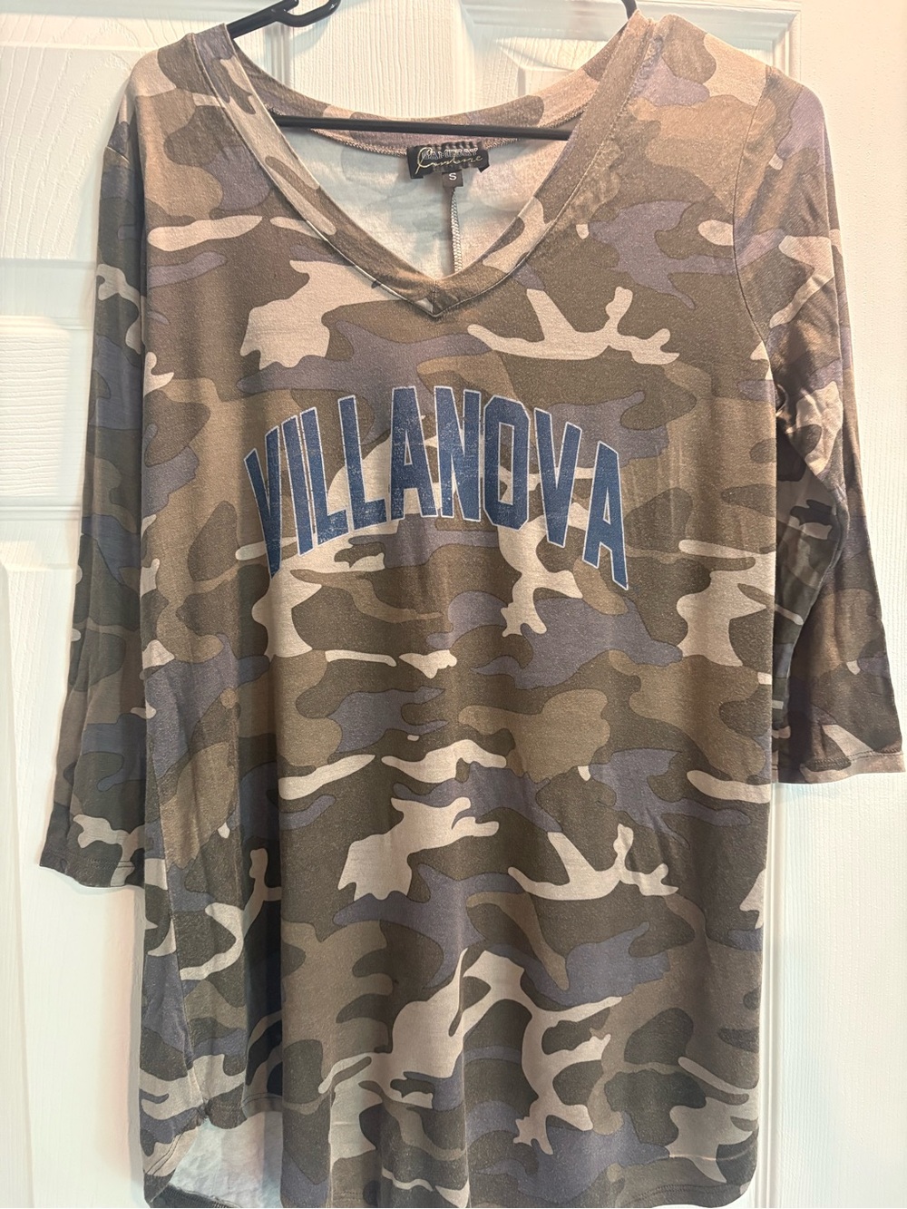 Game day Couture- Villanova Camo V-Neck Tunic - Women’s Size Small